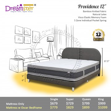 Dreamster Providence 12" Pocketed Spring Mattress | Free Gift